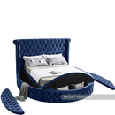 Luxus Navy Velvet Queen Bed (3 Boxes)