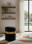 Hailey Black Velvet Ottoman/Stool