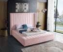Kiki Pink Velvet King Bed (3 Boxes)