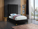 Via Black Velvet Twin Bed