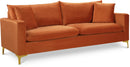 Naomi Cognac Velvet Sofa