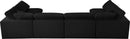 Serene Black Linen Fabric Deluxe Cloud Modular Sectional