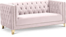 Michelle Pink Velvet Loveseat