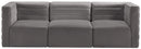 Quincy Grey Velvet Modular Sofa