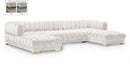 Gwen Cream Velvet 3pc. Sectional (3 Boxes)