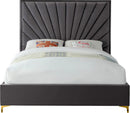 Eclipse Grey Velvet Full Bed