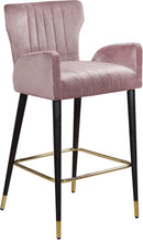 Luxe Pink Velvet Stool