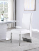 Porsha White Faux Leather Dining Chair