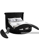 Luxus Black Velvet Queen Bed (3 Boxes)