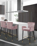 Luxe Pink Velvet Stool