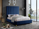 Via Navy Velvet Full Bed