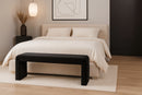 Minimalist Black Velvet Bench