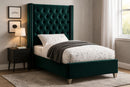 Aiden Green Velvet Twin Bed