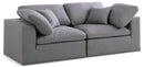 Serene Grey Linen Fabric Deluxe Cloud Modular Sofa