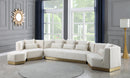 Marquis Cream Velvet Ottoman