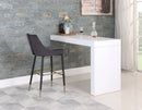 Sleek Grey Velvet Stool