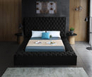 Bliss Black Velvet Queen Bed (3 Boxes)