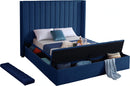 Kiki Navy Velvet King Bed (3 Boxes)
