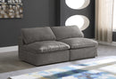 Cozy Grey Velvet Cloud Modular Armless Sofa