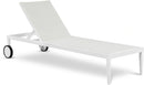 Nizuc White Mesh Waterproof Fabric Outdoor Patio Aluminum Mesh Chaise Lounge Chair