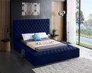 Bliss Navy Velvet King Bed (3 Boxes)