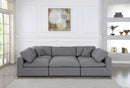 Serene Grey Linen Fabric Deluxe Cloud Modular Sectional
