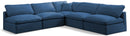 Plush Navy Velvet Standard Cloud Modular Sectional