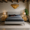 Nadia Cream Velvet King Bed