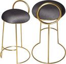 Ring Grey Velvet Counter Stool
