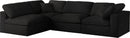 Serene Black Linen Fabric Deluxe Cloud Modular Sectional