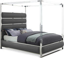 Encore Grey Faux Leather King Bed (4 Boxes)