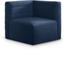 Quincy Navy Velvet Modular Corner Chair