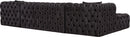 Coco Black Velvet 3pc. Sectional (3 Boxes)