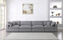 Serene Grey Linen Fabric Deluxe Cloud Modular Sofa