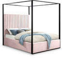 Jax Pink Velvet Queen Bed