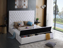 Bliss White Velvet Queen Bed (3 Boxes)