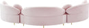 Vivacious Pink Velvet 3pc. Sectional (3 Boxes)