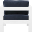 Nizuc Navy Waterproof Fabric Outdoor Patio Aluminum Arm Chair