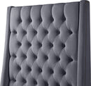 Fritz Grey Velvet Full Bed