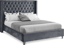 Aiden Grey Velvet Full Bed