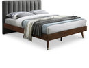 Vance Grey Linen Fabric King Bed (3 Boxes)