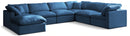 Plush Navy Velvet Standard Cloud Modular Sectional