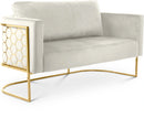 Casa Cream Velvet Loveseat