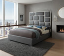 Milan Grey Faux Leather Queen Bed