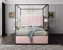 Jax Pink Velvet Queen Bed
