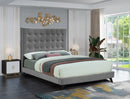 Elly Grey Velvet Full Bed