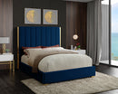 Becca Navy Velvet Full Bed