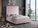 Via Pink Velvet Queen Bed