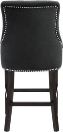 Oxford Black Velvet Stool