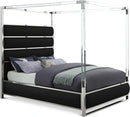 Encore Black Faux Leather Queen Bed (4 Boxes)